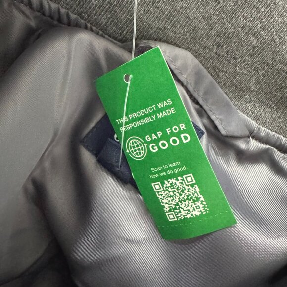 Gap Wool Blend Bomber Varsity Jacket Womens 2XL Gray Preppy NWT CJ-2137 - Picture 9 of 11